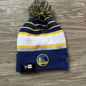 NBA Blue and Yellow Kids Beanie with Pom-Pom